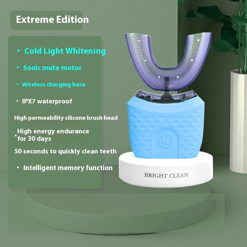 Adult U-shaped Automatic Toothbrush 360° Full Mouth Whitening Wireless Charging Waterproof Brush Ultrasonic Electric Toothbrush