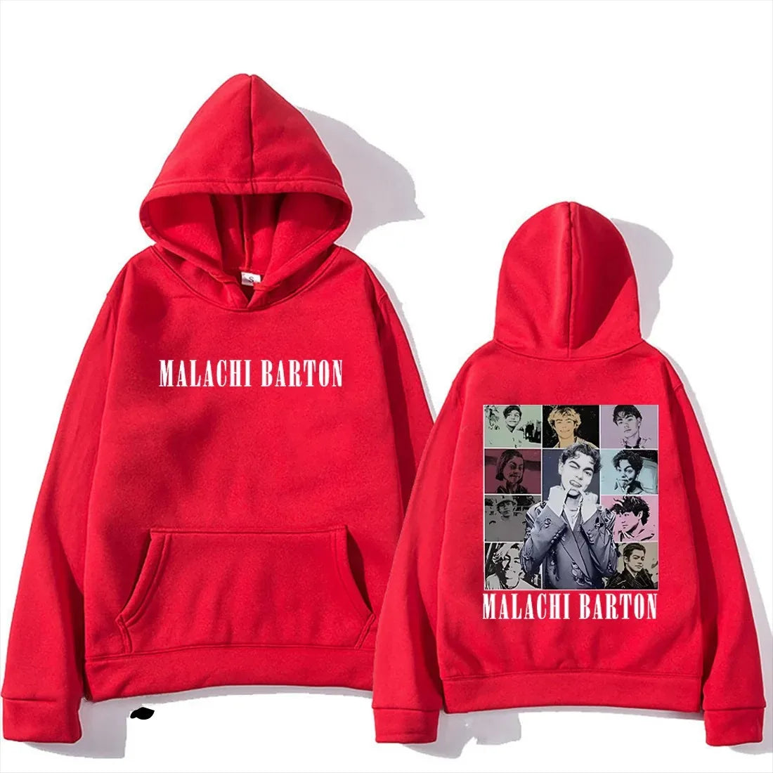 Autumn Winter Fleece-lined Hoody Malachi Barton Printed Women Men Oversized Pullovers Long Sleeve Street Hip Hop Gothic Clothing