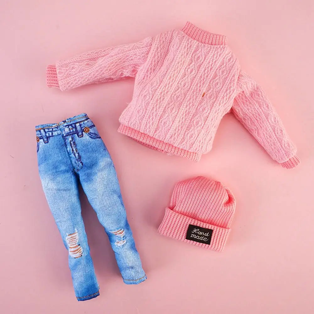 1 Set 30cm  Accessories DIY Winter Wear Sweaters Casual Wear Hats Girl Clothes Dolls Pants