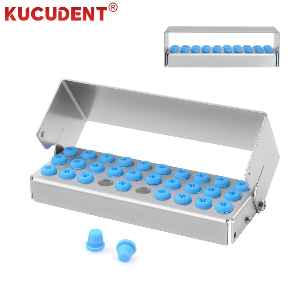 8/12/30 Holes Dental Bur Holder Sterilizer Case Autoclavable Endo File Drills Block for High Speed Bur Organizer Box Silicone