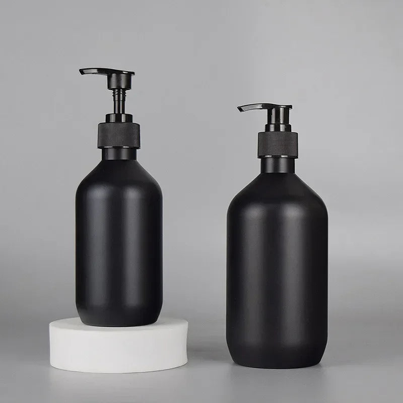 300/500ML Matte Black Liquid Soap Dispenser Refillable Shampoo Conditioner Body Lotion Container for Bathroom Supplies Hotel