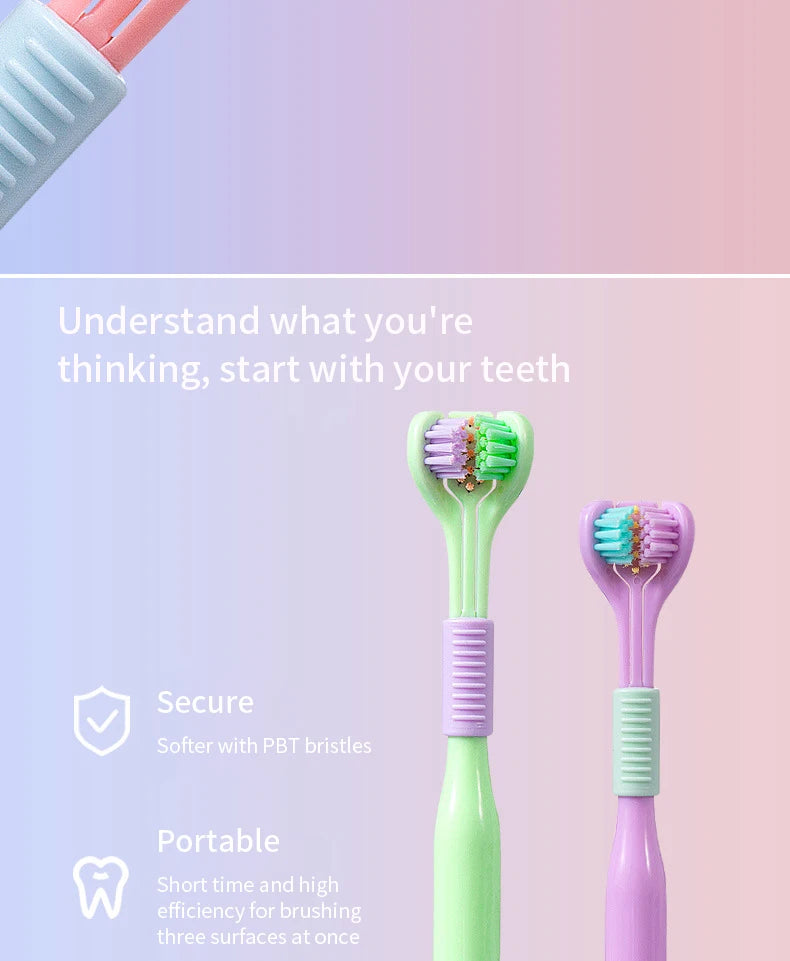 Three Sided Soft Hair Tooth Toothbrush Adult Toothbrush Ultra Fine Soft Bristle Oral Care Safety Teeth Brush for Oral Health