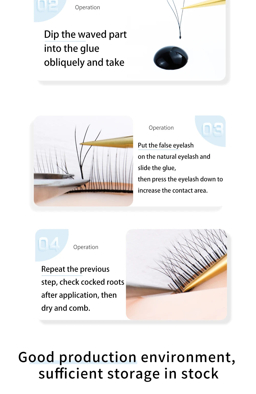 NAGARAKU 3D W Shape Natural Soft Light Hand Woven Fans Automatic Flower False Eyelashes Extensions