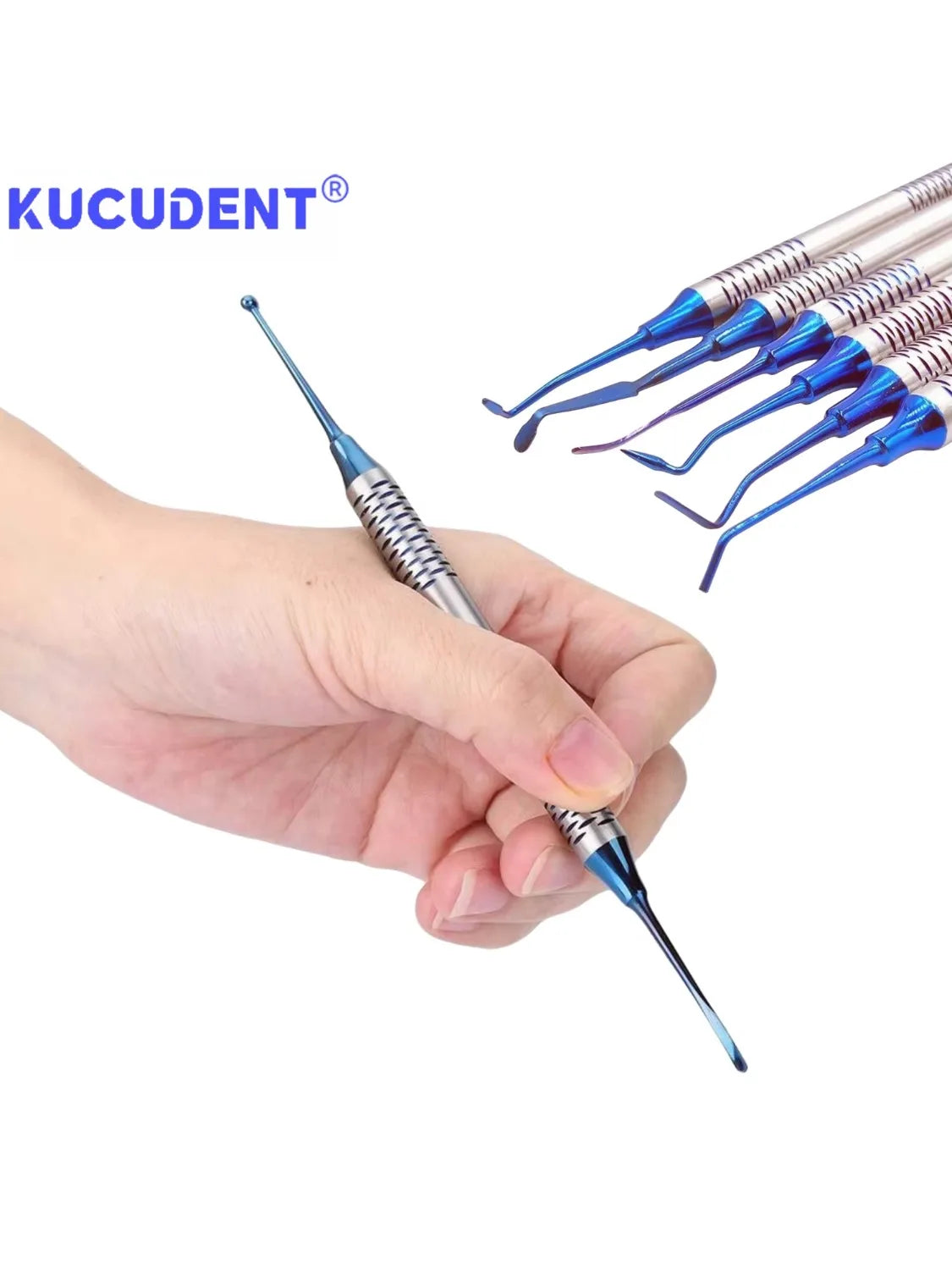 6Pcs/Kit Dental Composite Resin Filling Spatulas Titanium Plated Double Head Restoration Tool Set for Orthodontic Dentist Clinic