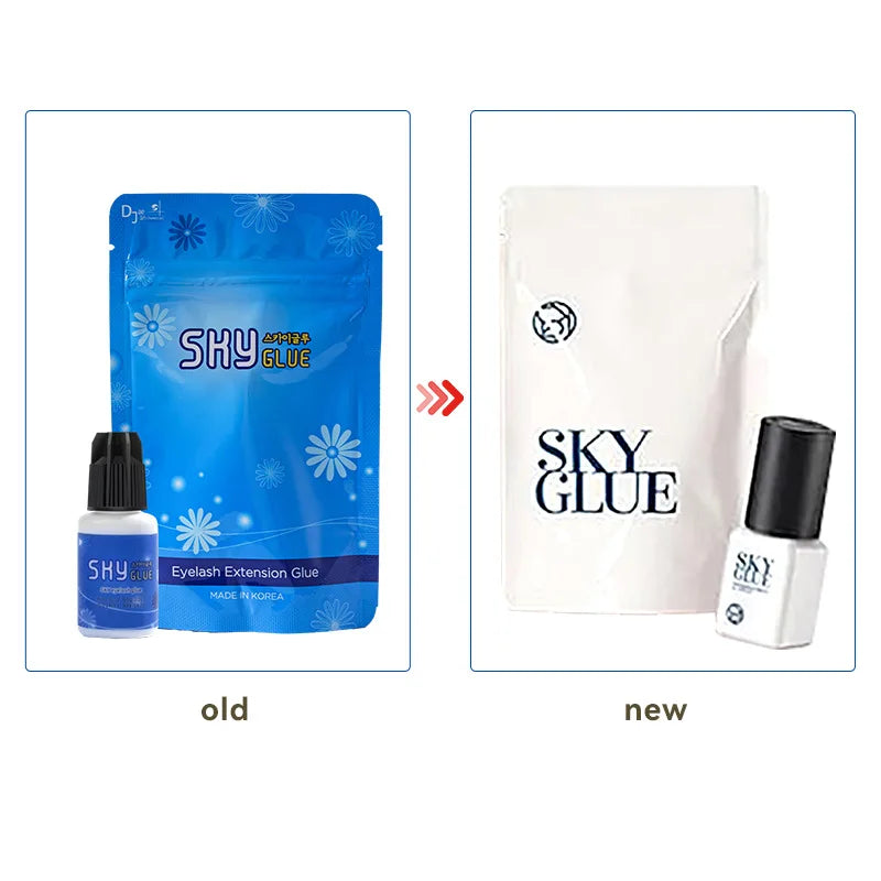 5ml Korean Original Sky Glue S Plus Black Red Blue White Cap Lash Adhesive Low Irritation Quick Drying Eyelash Extension Glue