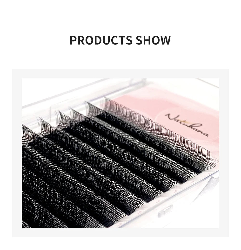 NATUHANA 3D W Shape Lashes Premade Volume Fan Lash Extensions Natural W Style Lashes Faux Mink Individual Lashes Makeup(2.0)