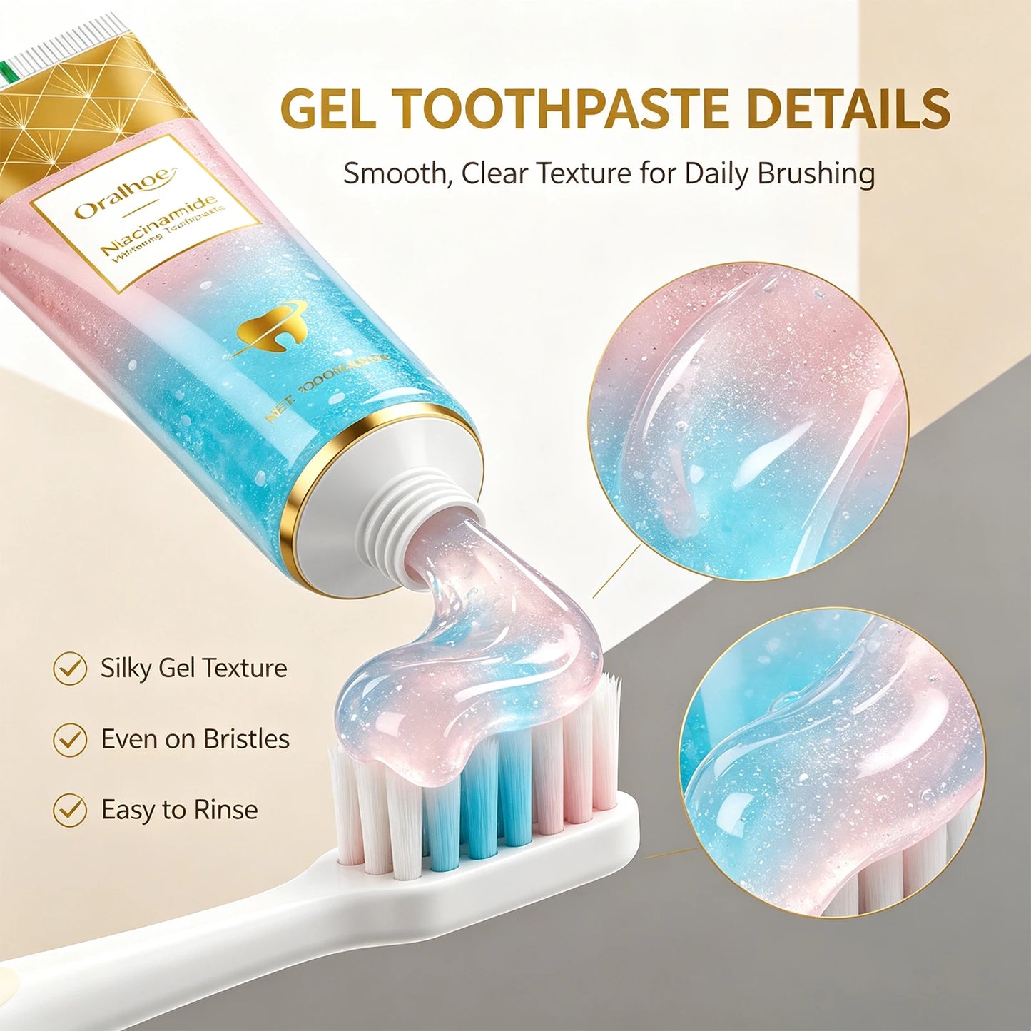 Brightening Toothpaste Gentle Stain Removal Fresh Breath Daily Oral Care Mint