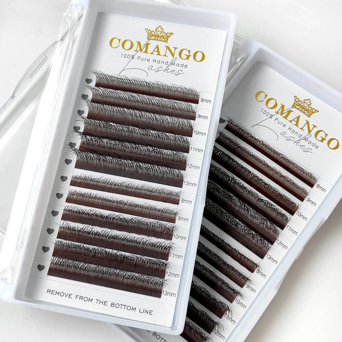 CoMango Luxury Fox Eye Brown Eyelash for Extension 5D Pre-made Lash Bundles 7-14mm Colorful False Eyelash
