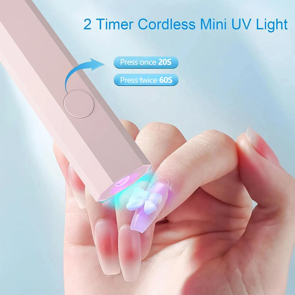 Mini UV Nail Lamp for Gel Nails Handheld UV Light for Nails LED Nail Lamp Nail Dryer for Curing Gel Polish Nail