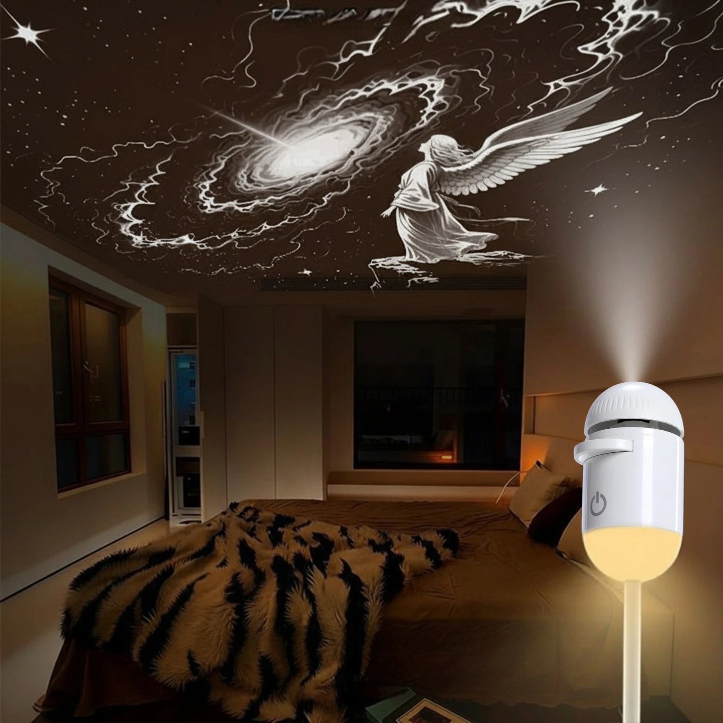 Usb Mini Galaxy Star Projector Star With Multi Projection Films Starry Space Atmosphere Nightlight Kid Car Home Decoration
