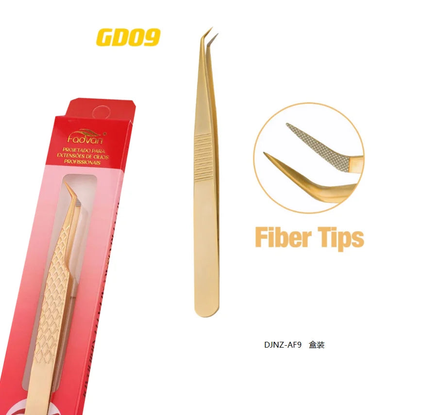 FADVAN High-precision Fiber Tip Tweezer for Eyelash Extensions Stainless Steel Antistatic Straight Tools with Boxed