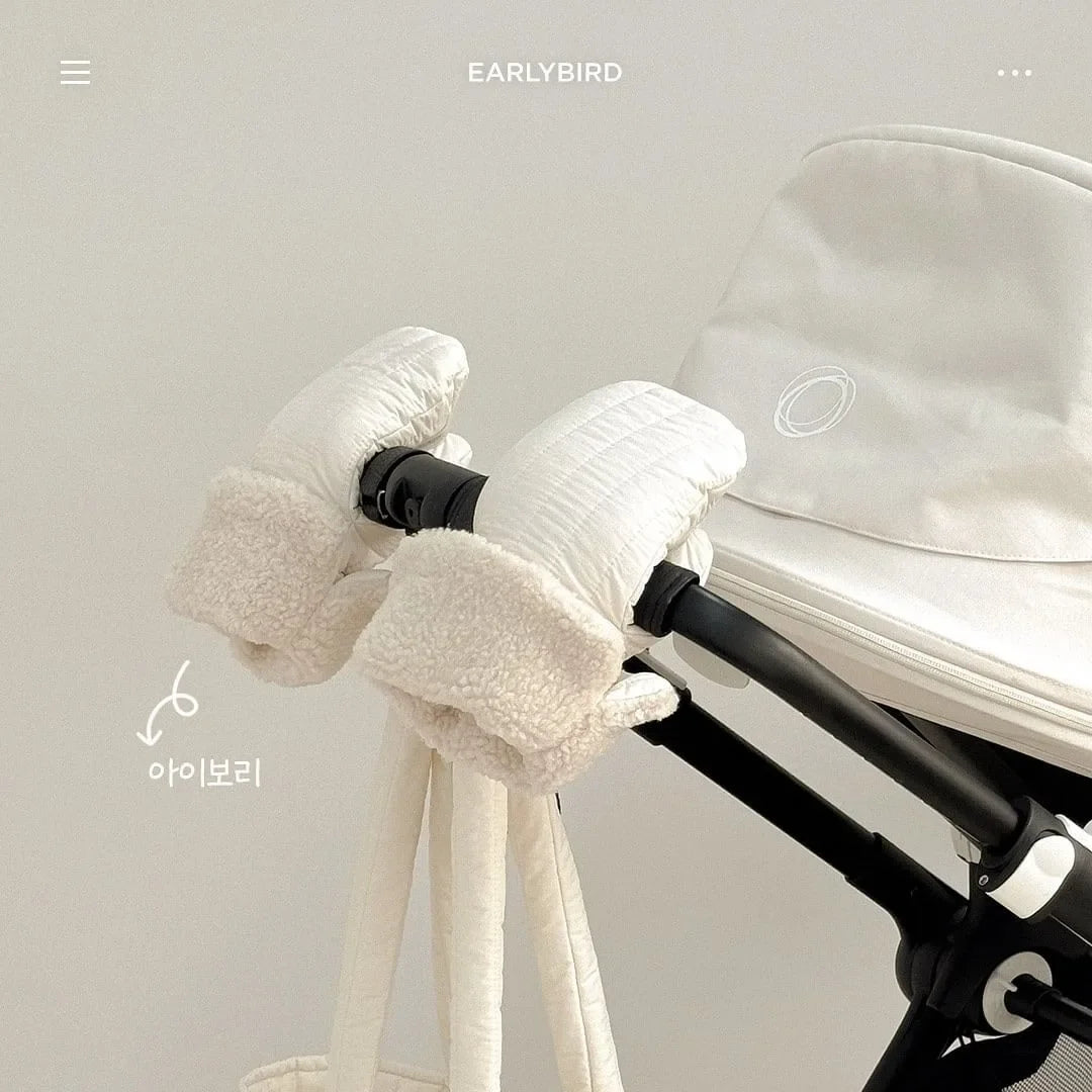 Winter Hand Muff Baby Stroller Mitten Winter Warm Stroller Accessories Gifts Black Waterproof Pram Stroller Warm Gloves Mitten