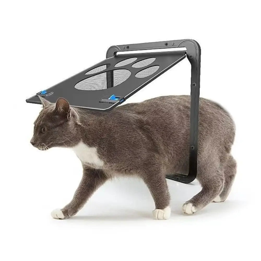Plastic Pet Lockable Screen Door Automatic Lock Magnetic Flap Dog Flap Door Ventilation Weatherproof Self-Closing Pet Door