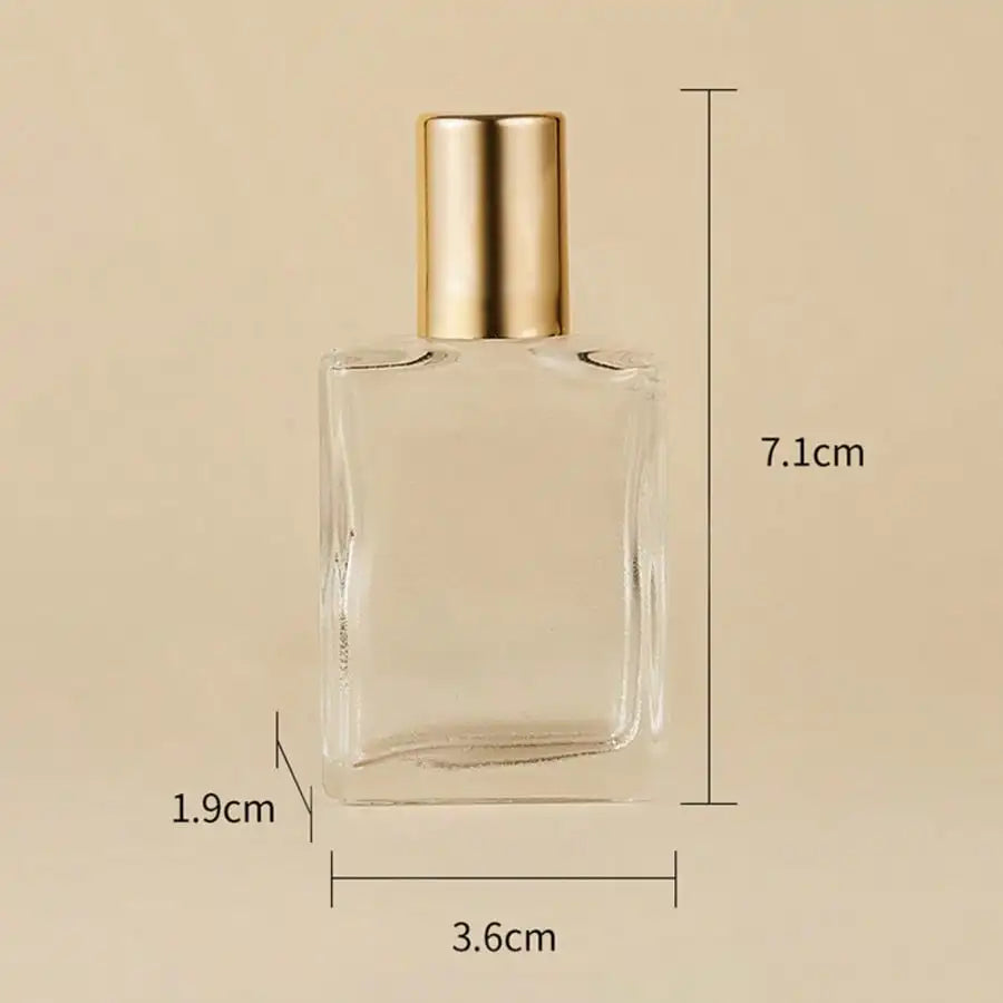 15ml Flat Square Refillable Perfume Cosmetic Water Spray Bottle, Portable Sample Skincare Water Beauty Empty Bottle, Transparent
