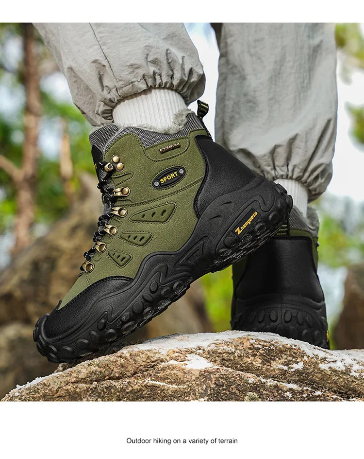 Autumn and Winter Men's Outdoor Sports and Travel Fleece-Lined Warm Snow Boots, Christmas Gifts, Birthday Gifts, Halloween Gifts