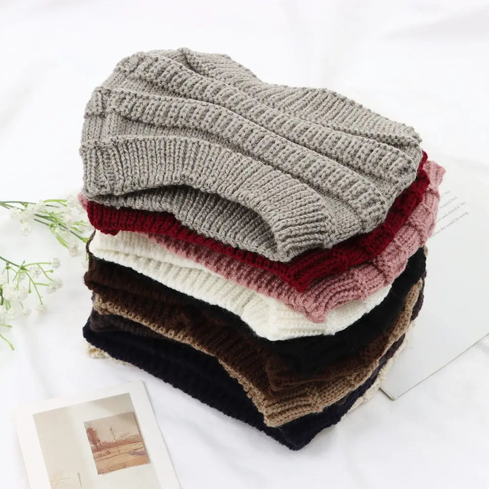 1Pcs Women Girl Autumn Winter Hair Accessories Headwraps Headwear Ponytail Beanie Hat Ear Warmer Hair Band Knitting Headband