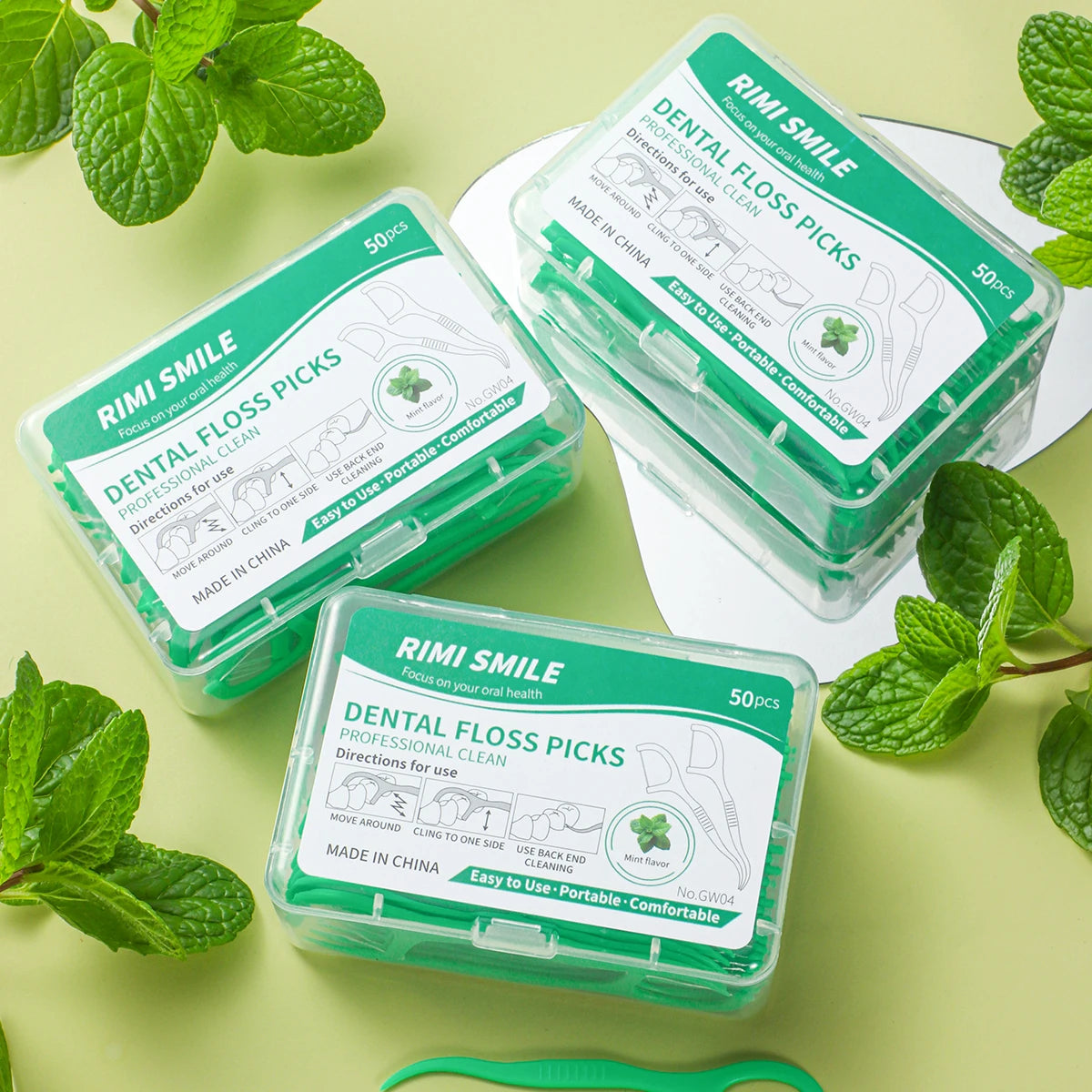 1000/500/300/150/50PCS Peppermint Dental Floss, Super Strong Tooth Cleaner, Portable Travel Teeth Care, Value for Money Set
