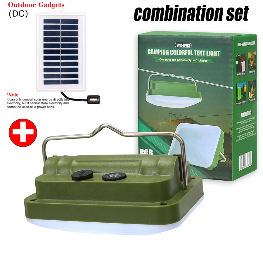 Rechargeable Camping Lamp w/ Hook-7 Light Modes, Outdoor Waterproof, Portable Lantern for Backpacking,Tent Lighting Hiking Trips