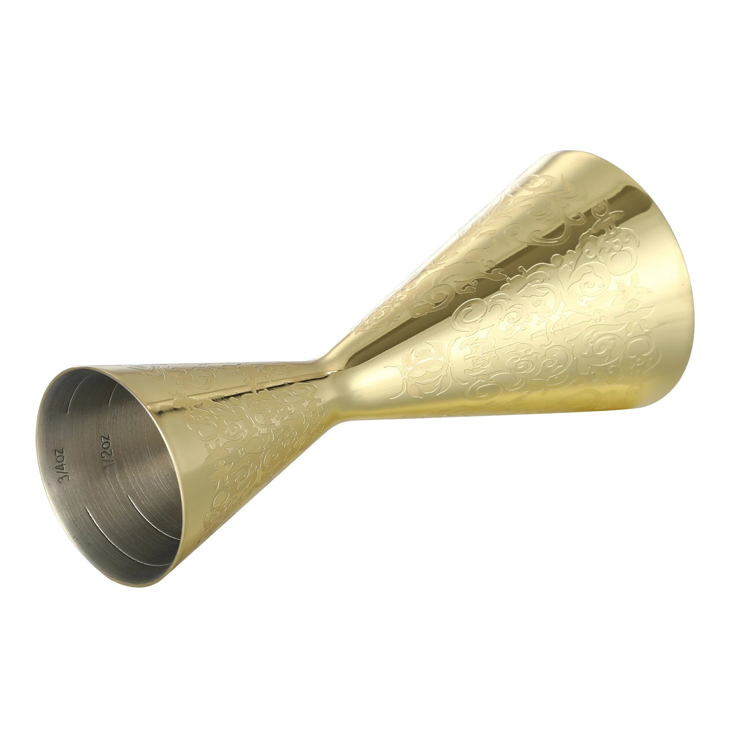 Integrated-Style Jigger Double Cocktail Jigger Bar Measure with Etched Pattern Bar Tools