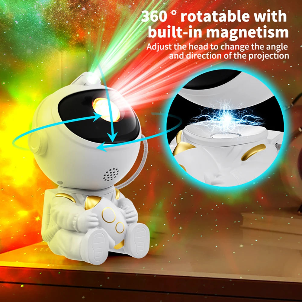 Remote Control Astronaut Galaxy Projector Night Light 360° Rotatable Nebula Star Lamp for Kids Bedroom Party Ceiling Decor