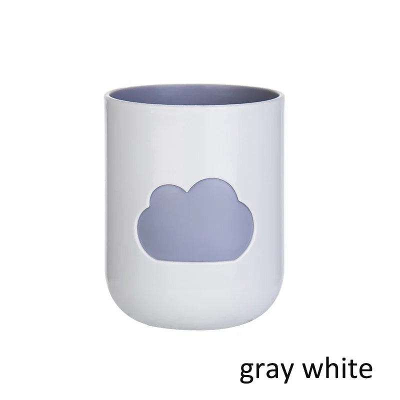 Cloud Pattern Toothbrush Cup Big Mouth Couples Cups Plastic Wash Tooth Mug Bathroom Supplies Household Daily Tools