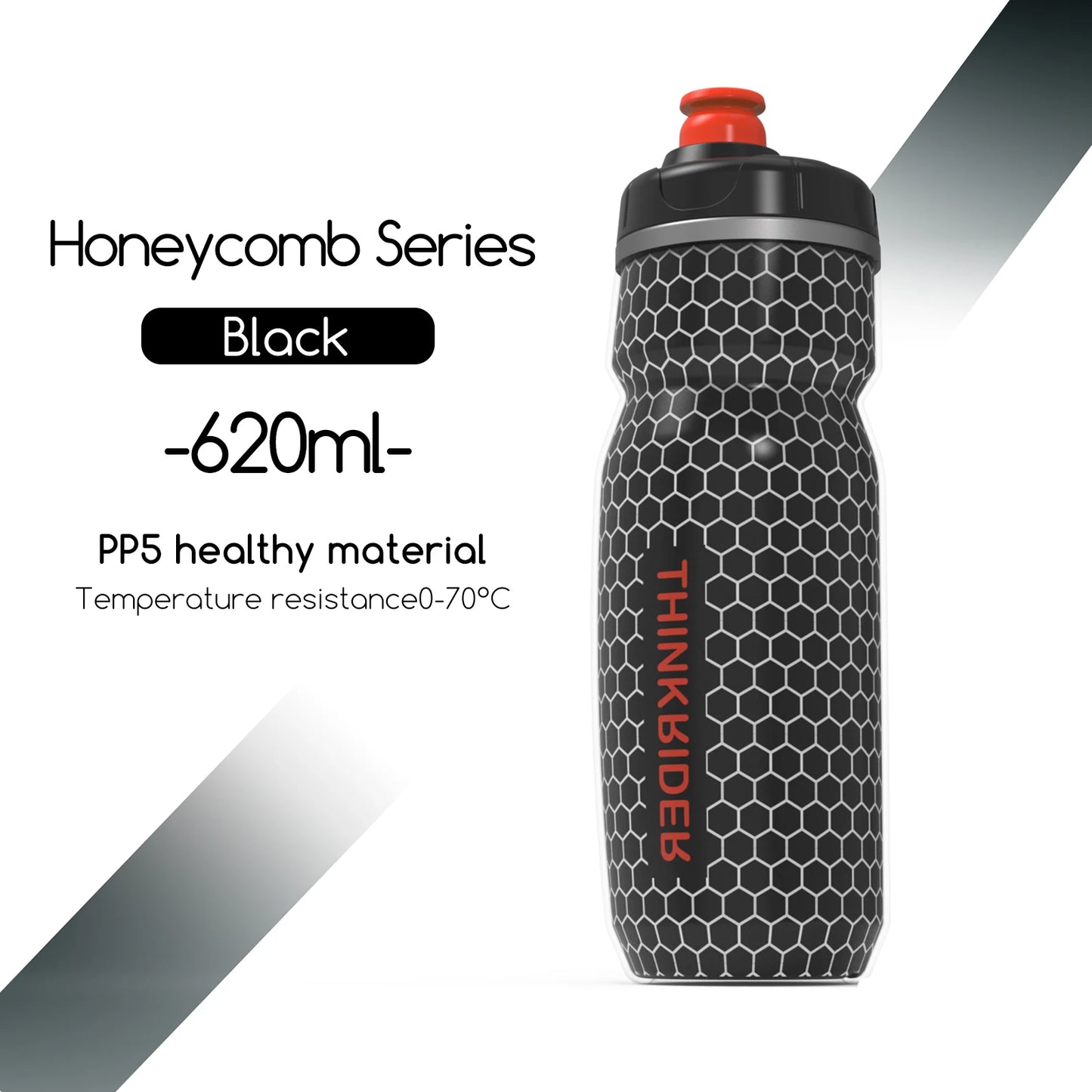 ThinkRider Bike Water Bottle 620ml/21oz Mountain Cycling Water Bottle PP5 Heat-And Ice-protected Bottle Outdoor Sports Cup