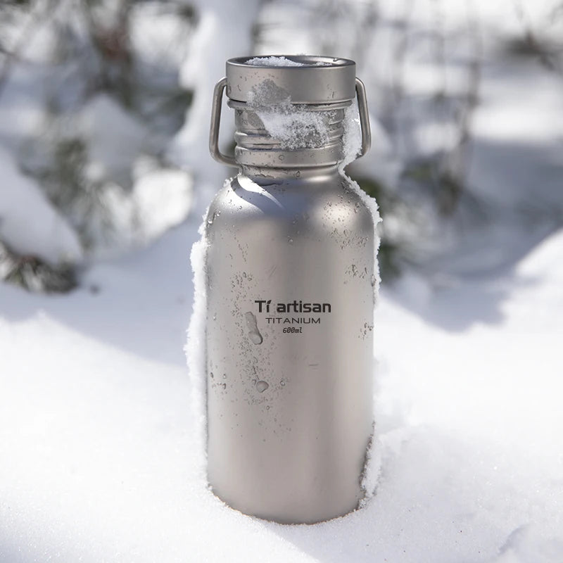 Tiartisan Titanium Ultralight Cycling Water Bottle Outdoor Hiking Climbing Drinking Bottle Reusable Wide Mouth Sports Bottle