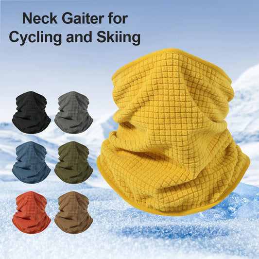 Waffle Cycling Neck Gaiter Windproof Winter Polar Fleece Neck Warmer Hiking Unisex Skiing Mask Tube Scarf Face Covering Camping