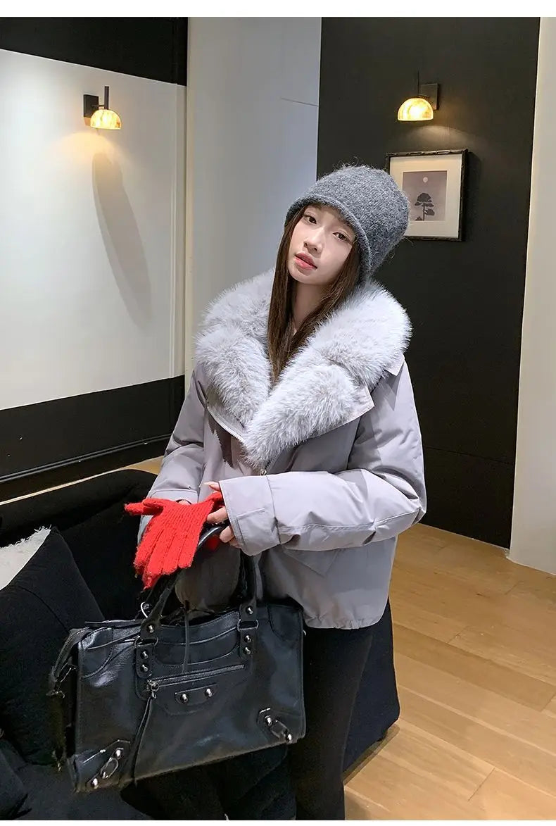 Autumn Winter New Style Fashionable Foreign Trade  Winter Jacket for Women  A Charming Elegant Hooded Mid-length Cotton Coat
