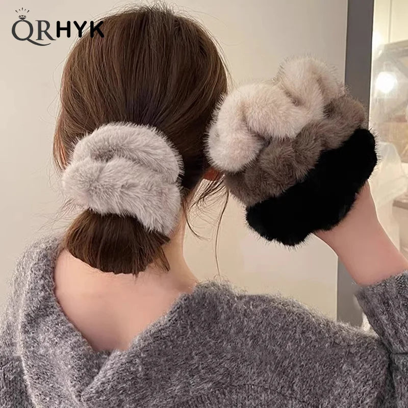 Autumn Winter Versatile Plush Hair Rope For Women Exquisite Simulation Mink Headband Scrunchies Fashion Hair Accessories Gifts