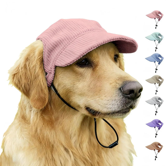 WOOJACK Pet Baseball Cap with Ear Holes, Dog Hat for Dog Breeds About 17-33lb Such As French Bulldogs, Shiba Inus, Corgis