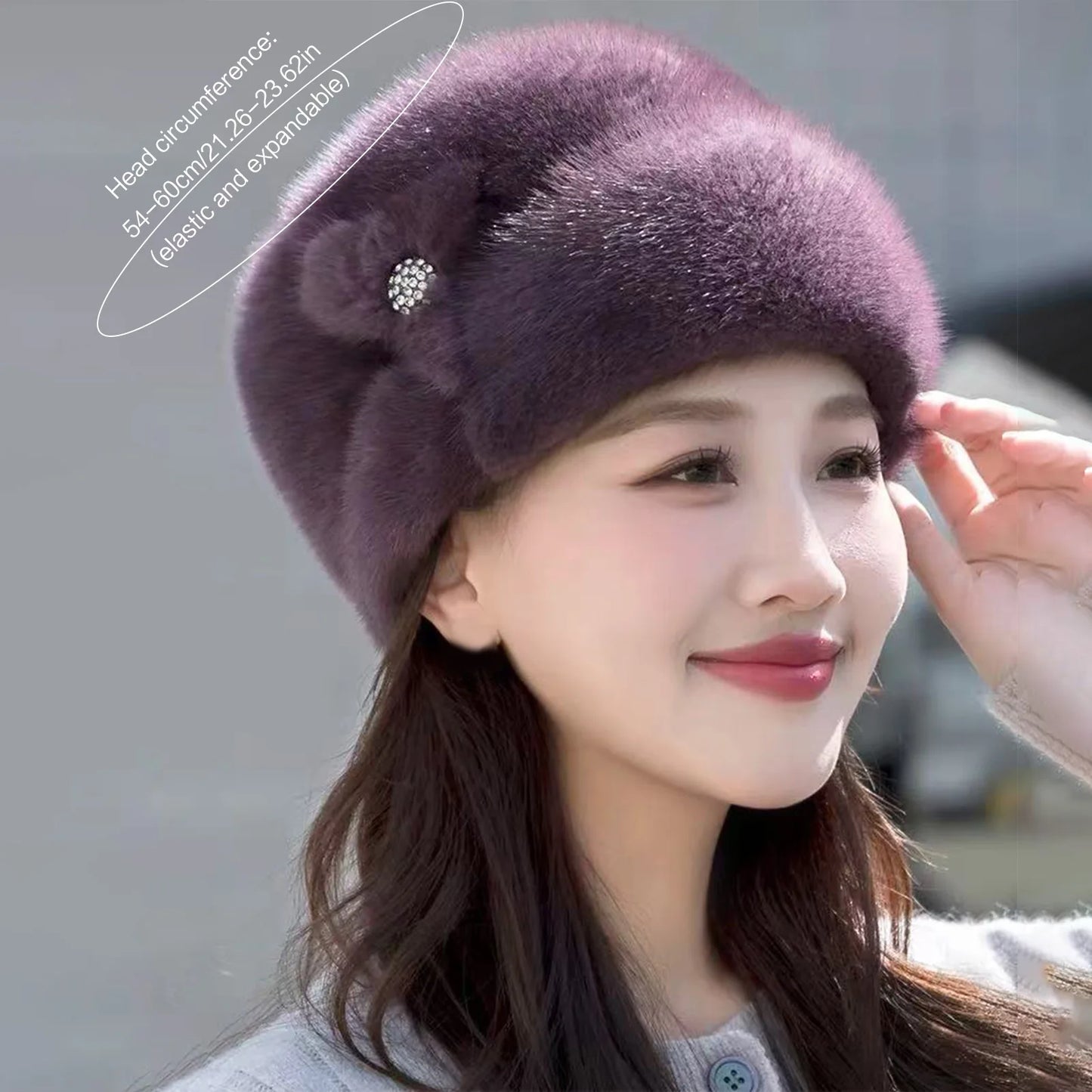 Winter Hat for Women Elastic Beanie Warm Thermal Cap for Middle Aged and Elderly Outdoor Activities Warmer