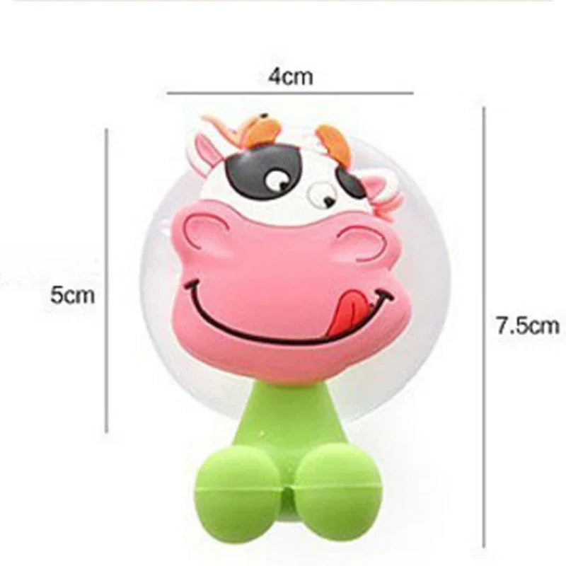 Cute Cartoon Animal Toothbrush Holder,Wall OuntedToothbrush Storage Rack,BathroomMultifunctional Wall Hook,Toothbrush Holder
