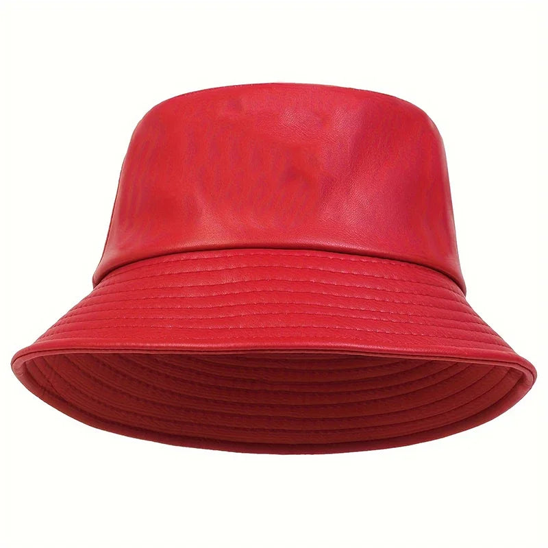 Winter Fashion Bucket Hat Artificial Leather Windproof Warm Bucket Hats Men Women Wild Tide Cap Panama Fisherman Caps Gorras