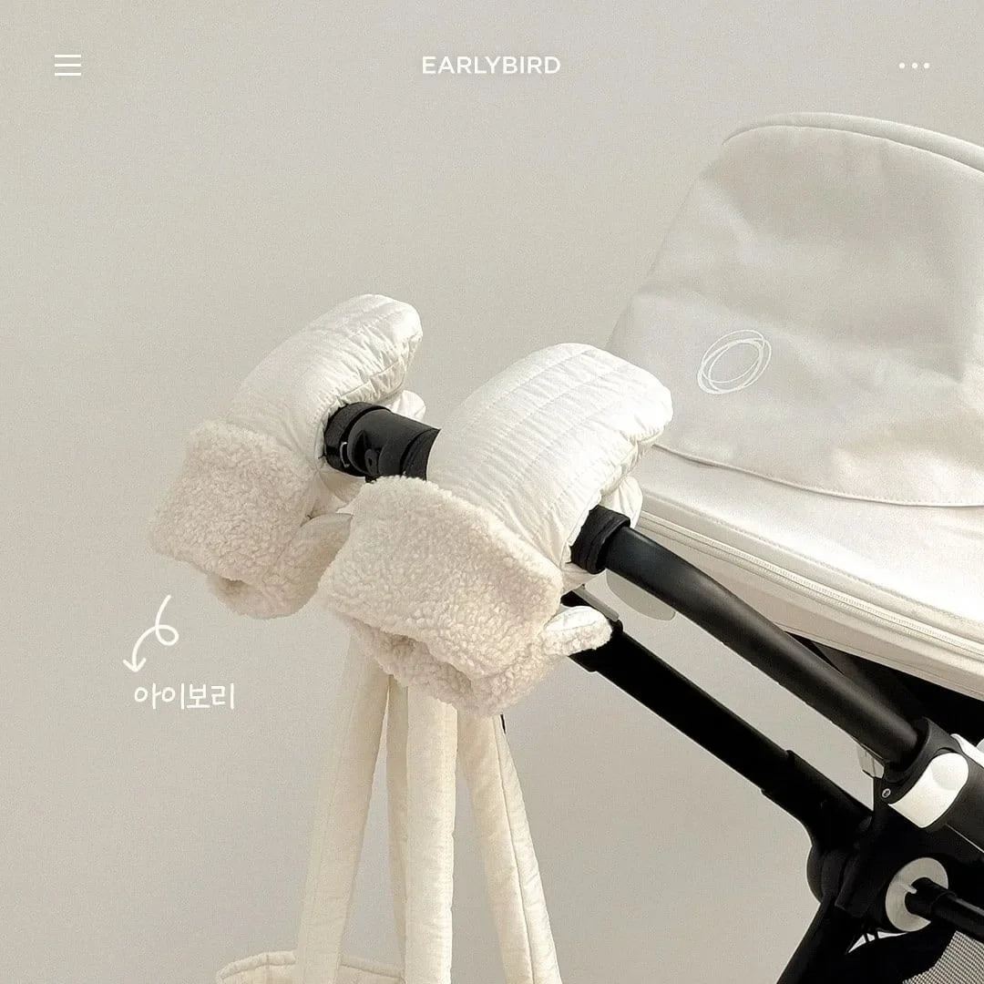 Winter Hand Muff Baby Stroller Mitten Winter Warm Stroller Accessories Gifts Black Waterproof Pram Stroller Warm Gloves Mitten