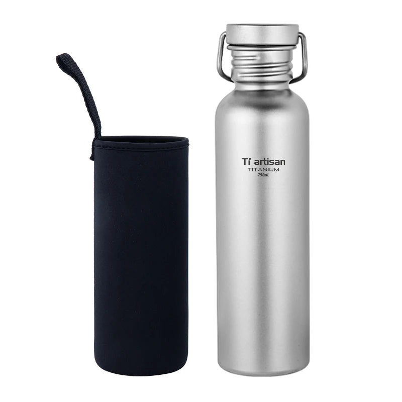 Tiartisan Titanium Ultralight Cycling Water Bottle Outdoor Hiking Climbing Drinking Bottle Reusable Wide Mouth Sports Bottle