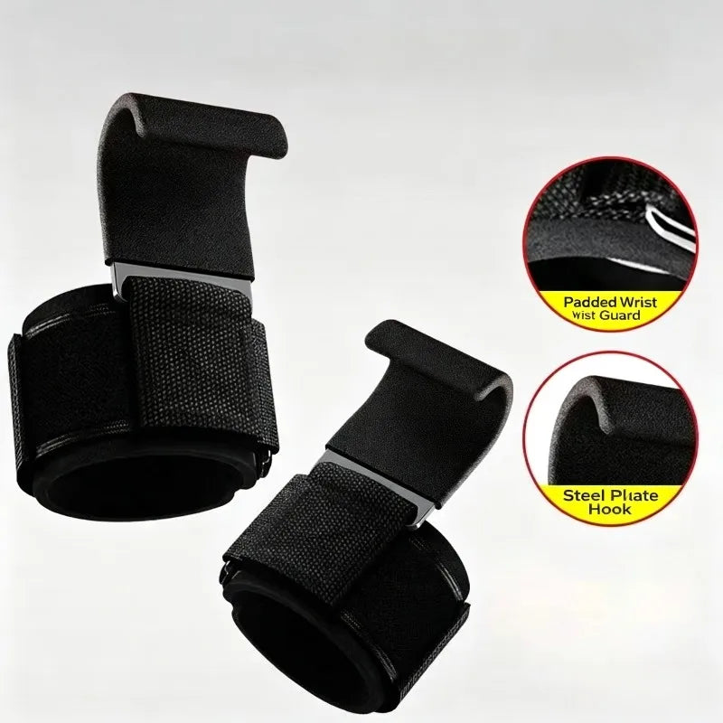 1Pair Wrist Straps for Weightlifting Adjustable Strap Hand Grips, Hooks for Pull-Ups, Deadlifts, Strength Training&Gym Workout