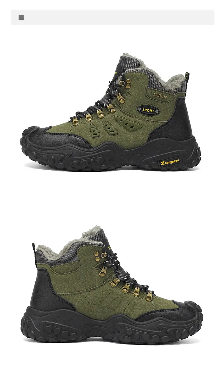 Autumn and Winter Men's Outdoor Sports and Travel Fleece-Lined Warm Snow Boots, Christmas Gifts, Birthday Gifts, Halloween Gifts