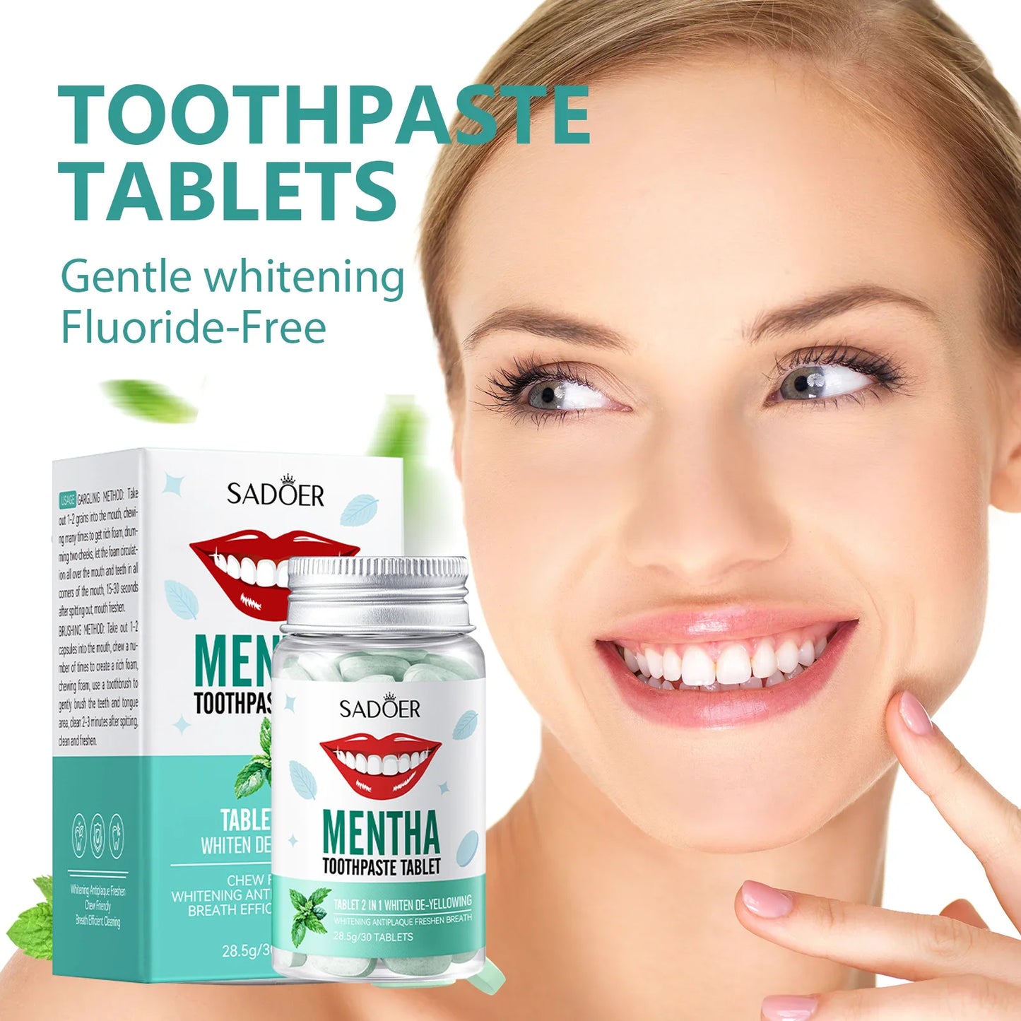 Mint Flavors Toothpaste Tablets Improve Bad Breath Remove Smoke Stains Fresh Oral Hygiene Solid Toothpaste Tablet