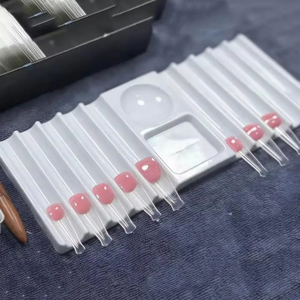 Nail Art Palette Multi Functional Brush Holder Polish Mixing Well Rhinestone Storage Organizer Easy Clean Salon Home Use