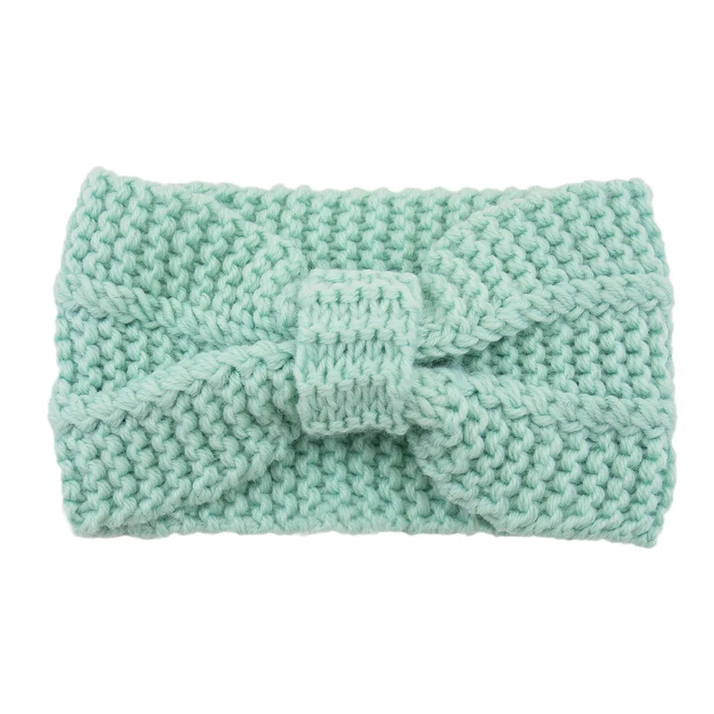 1 Piece Winter Headband Cross Knit Chunky Headbands Elastic Crochet Turban Ear Warmer Headwraps for Women Girls Hair Accessories