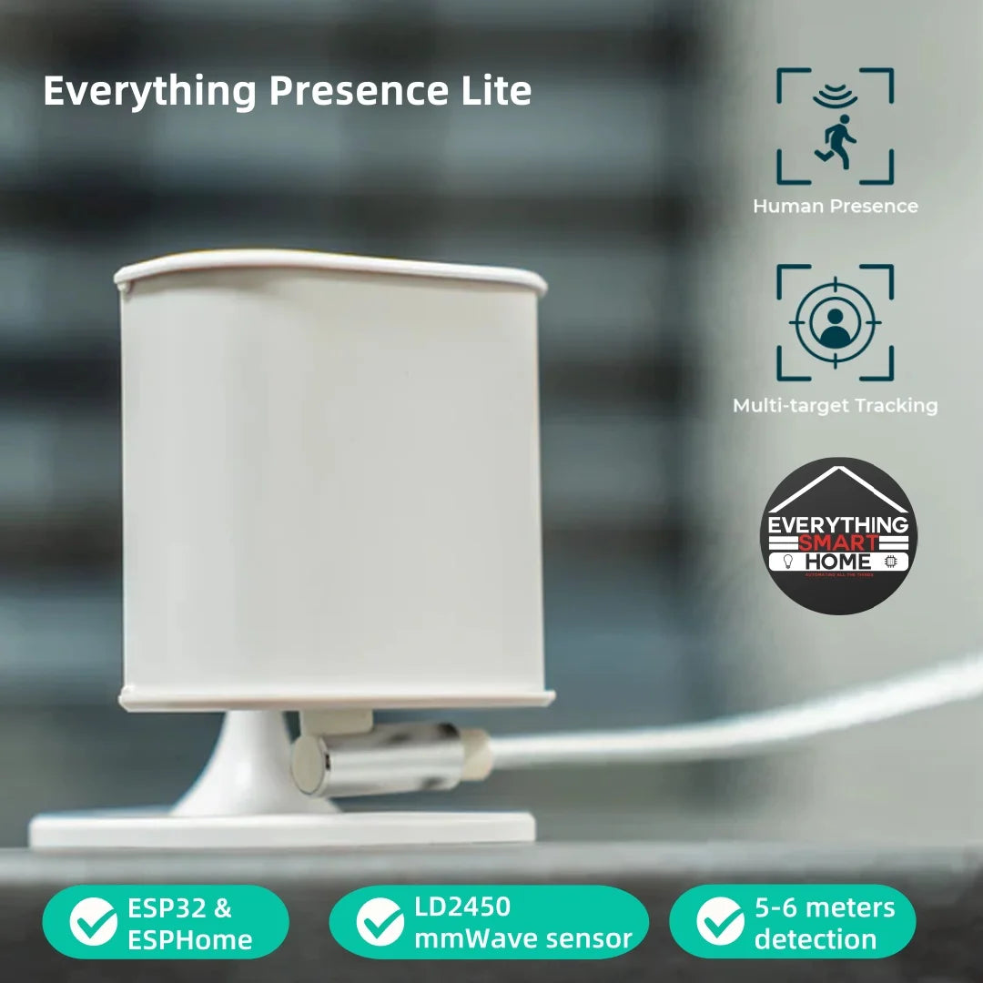 Everything Presence Lite, ESP32 ESPHome, LD2450 MMWave Presence Sensor, Multi-target Tracking, Everthing Smart Home Assistant
