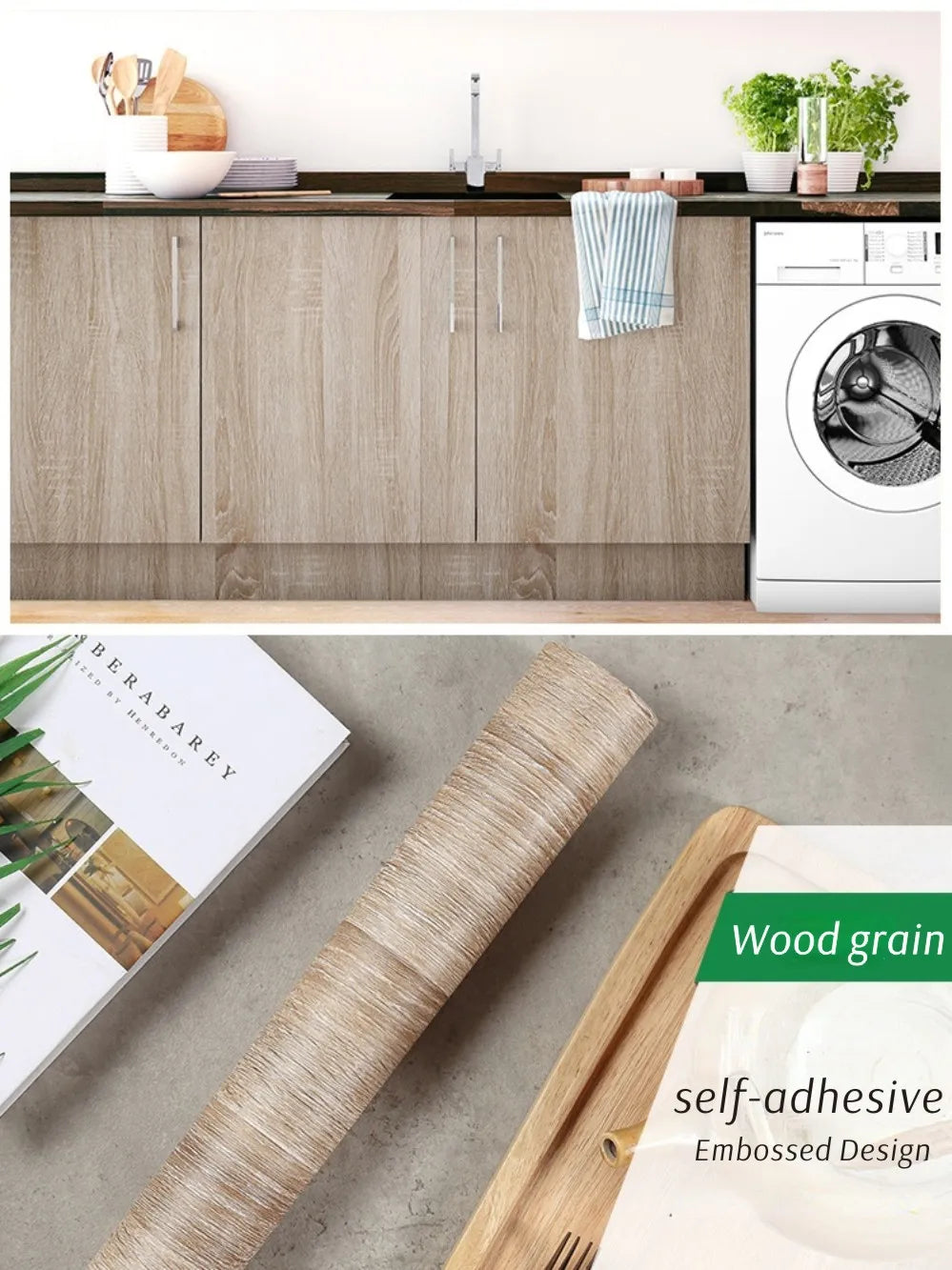 Waterproof Wood Grain Vinyl Self Adhesive Contact Paper Peel and Stick Wallpaper for Cupboard Table Furniture Home Decoration