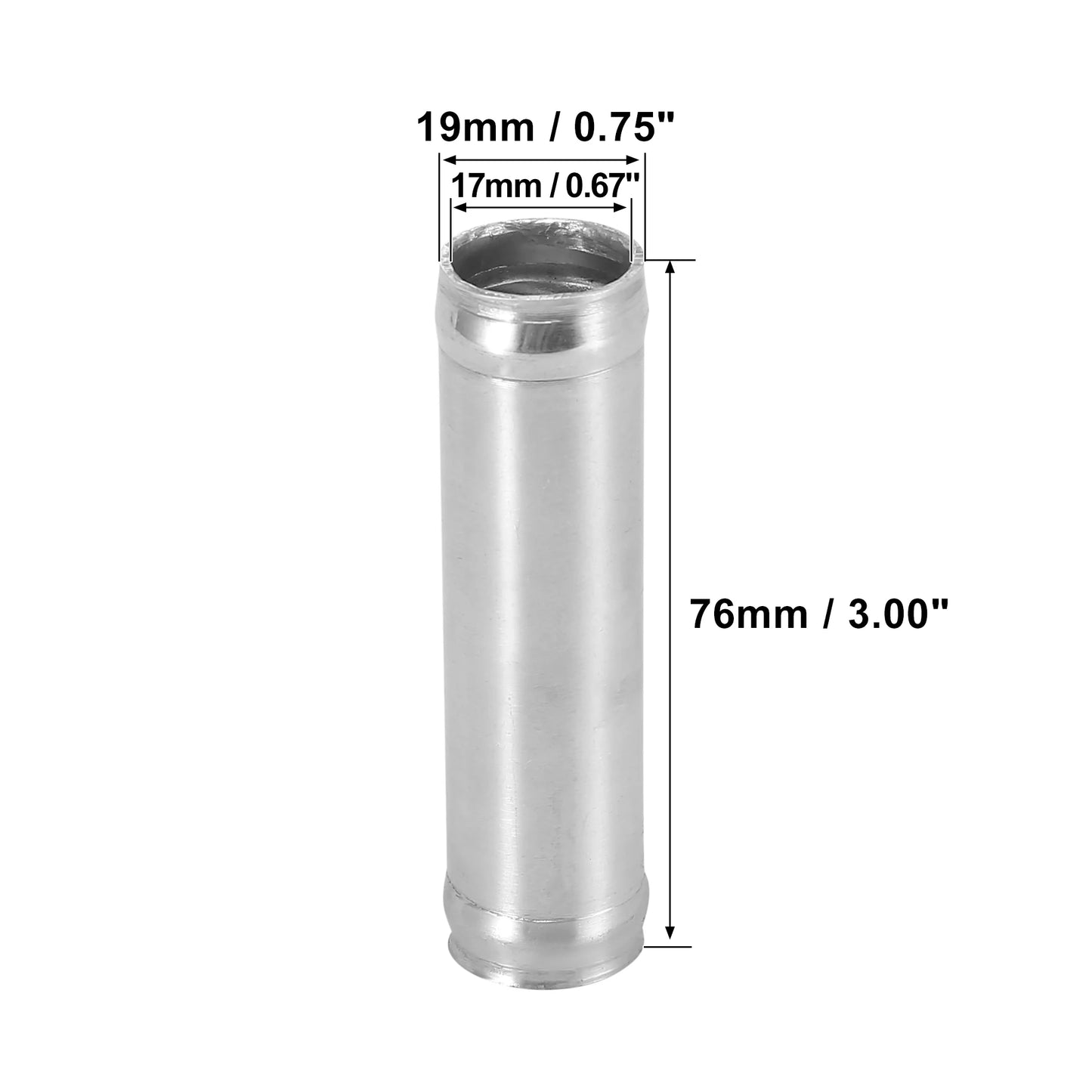 UXCELL 76mm Length Intercooler Pipe Aluminum Alloy Hose Joint Pipe Set with 2 Clamps OD 16mm-102mm 0 Degree Straight