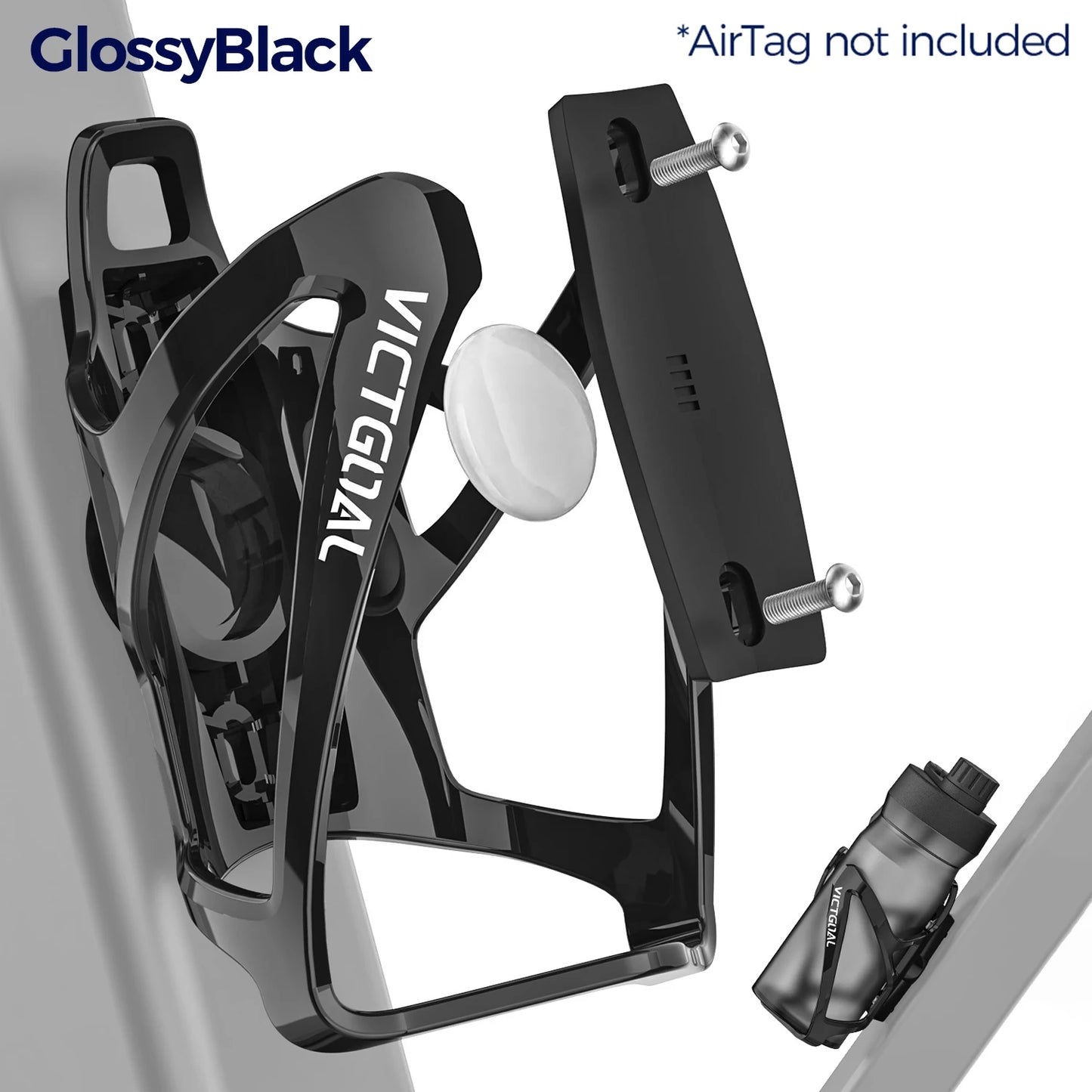 VICTGOAL Cycling Water Bottle Cage with AirTag Hider Lightweight Bottle Bracket MTB Road Bicycle Bottle Stand Holder Accessories