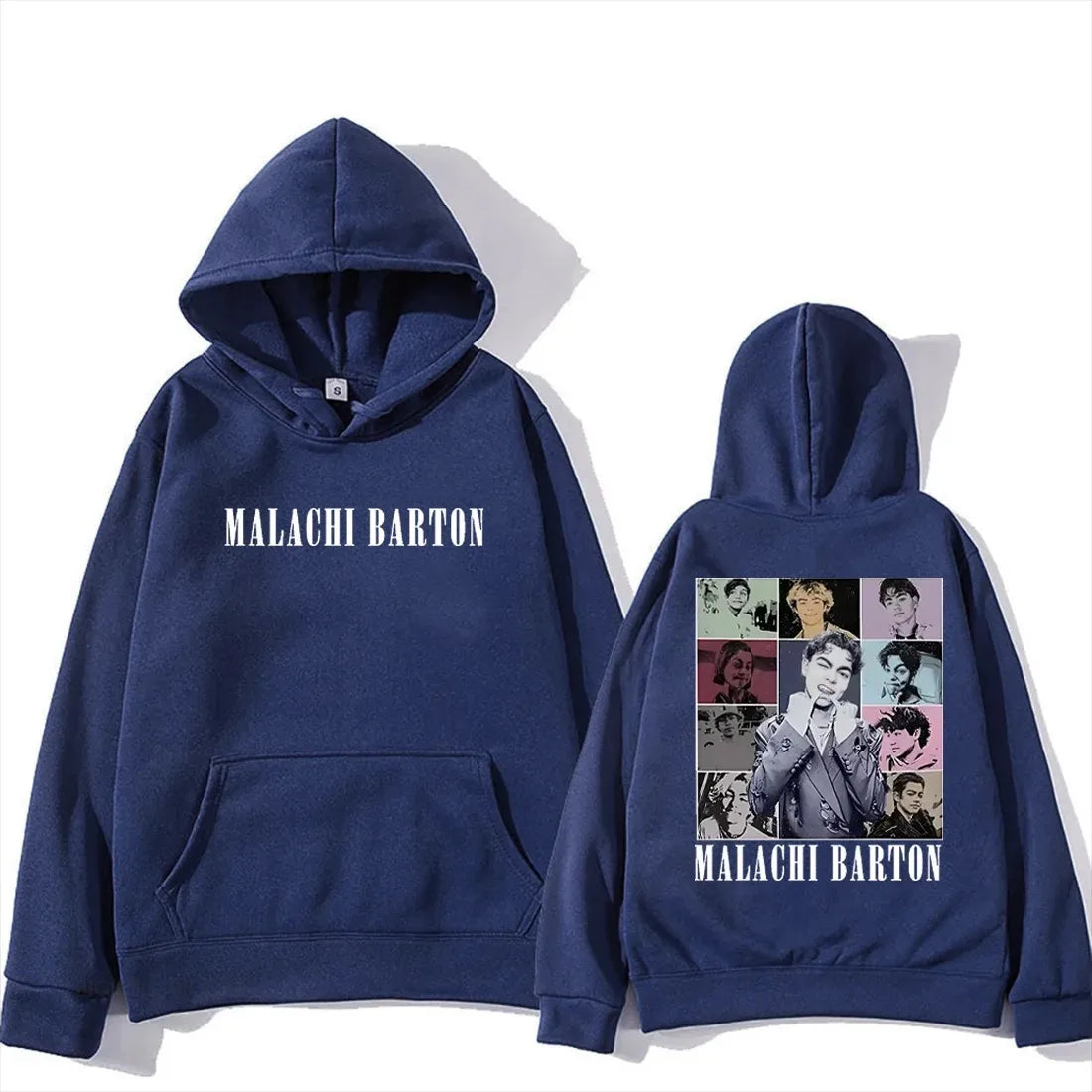 Autumn Winter Fleece-lined Hoody Malachi Barton Printed Women Men Oversized Pullovers Long Sleeve Street Hip Hop Gothic Clothing