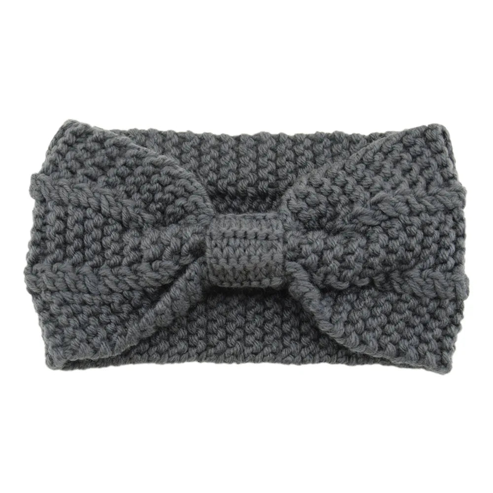 1 Piece Winter Headband Cross Knit Chunky Headbands Elastic Crochet Turban Ear Warmer Headwraps for Women Girls Hair Accessories