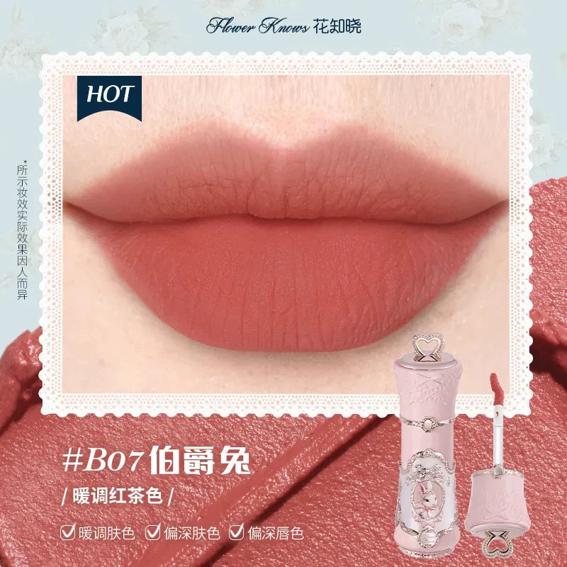Flower Knows Knight Unicorn Glazed Lipstick: High Pigment Long-Lasting Non-Stick Lip Gloss for Makeup Enthusiasts