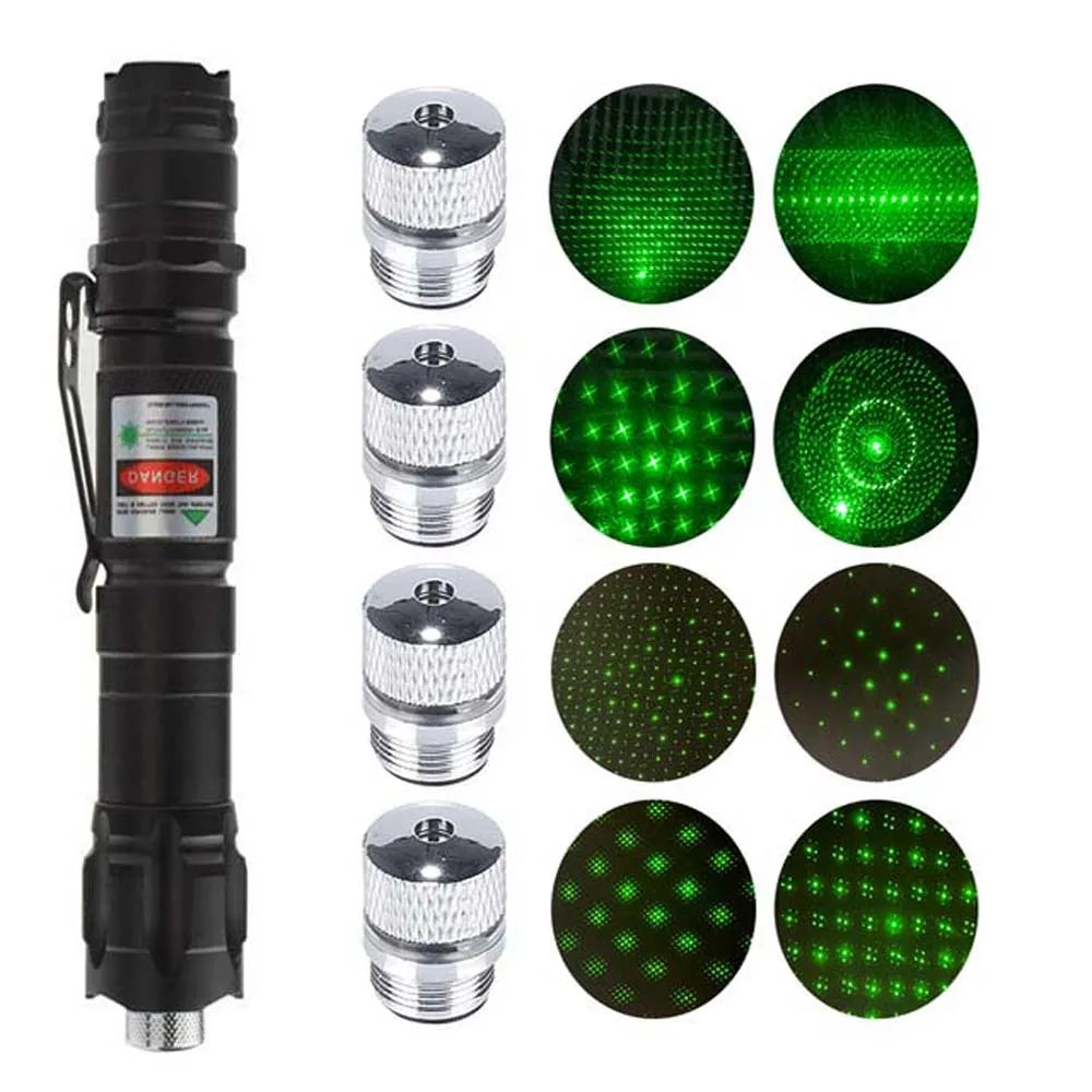 (Do not provide batteries)Green Laser Pointer 5 pcs Cap Teaching Tool Pet Automatic Cat Toys Laser Focus Adjustable Lazer Pen