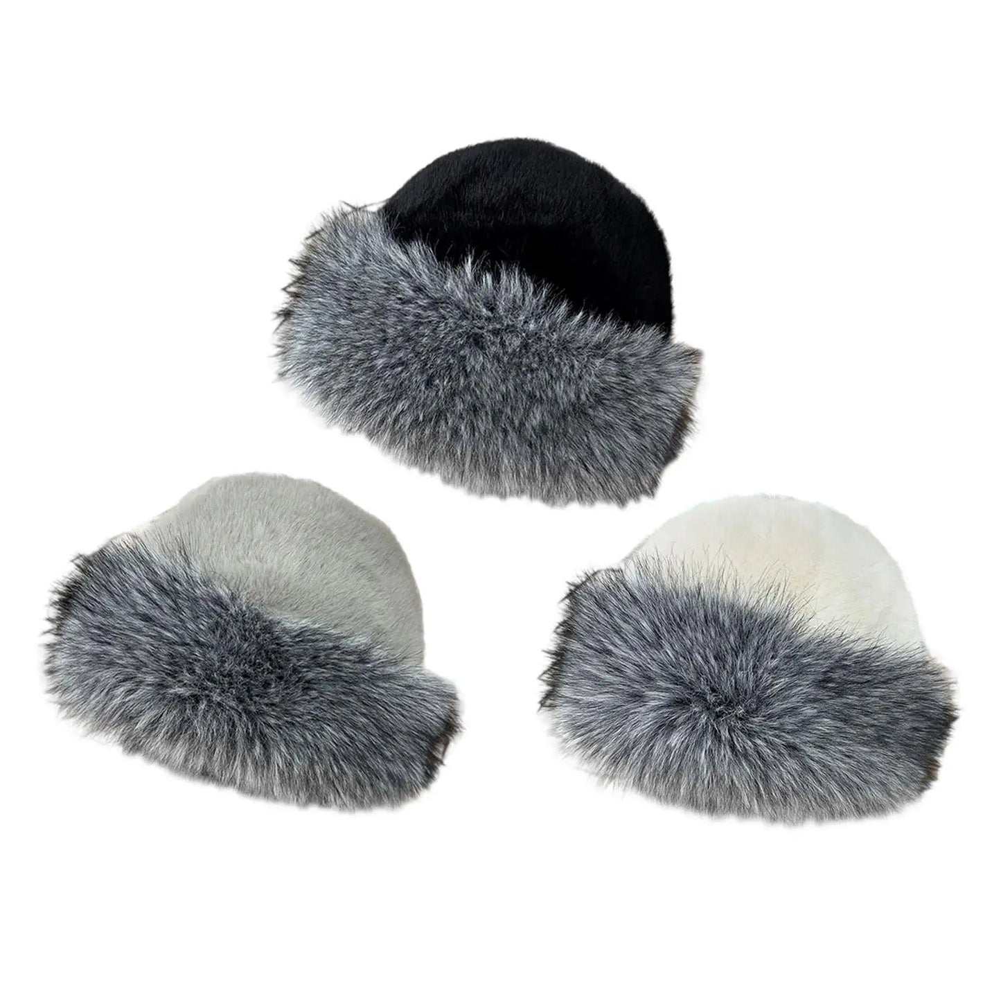 Warm Winter Hat for Women Faux Fur Lined Bucket Cap Windproof Fisherman Hat for Walking Travel Hiking Camping Snow